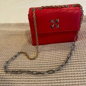 Off-White by Virgil Abloh Jackhammer 24 Quilted Shoulder Bag Red